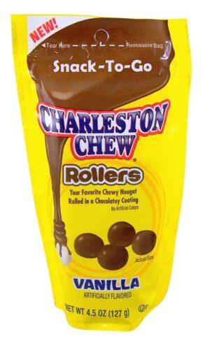 Charleston Chew Rollers Vanilla Coated Bites 4.5oz Peg Bag 6ct